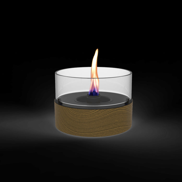 Tenderflame Café 18 Oak black table fireplace