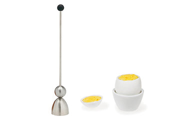 Take 2 Clack ei-onttopper met zwarte rubberbal - rvs