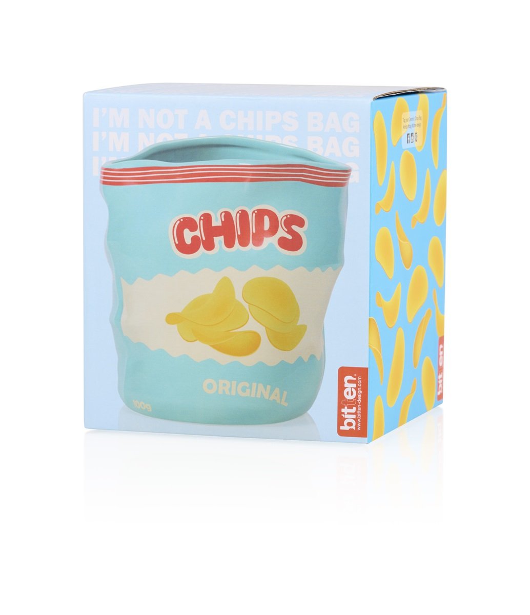 Bitten Chips Ceramic Bag snackschaaltje of bloempot