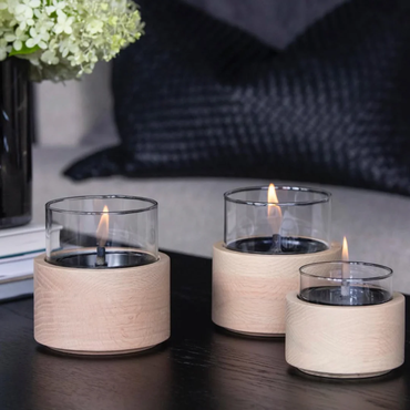 Tenderflame candlestick Lotus 12 white wood