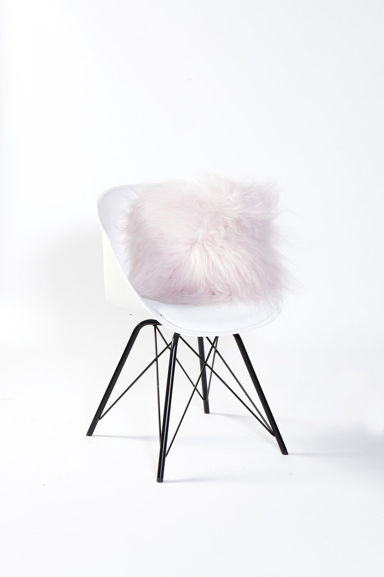 Dyreskinn Sierkussen schapenvacht IJslands - Lichtroze - 35 x 35cm