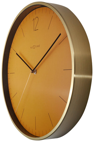 Nextime Wandklok - 34 cm - Glas Metaal - Vintage 'Essential Gold'
