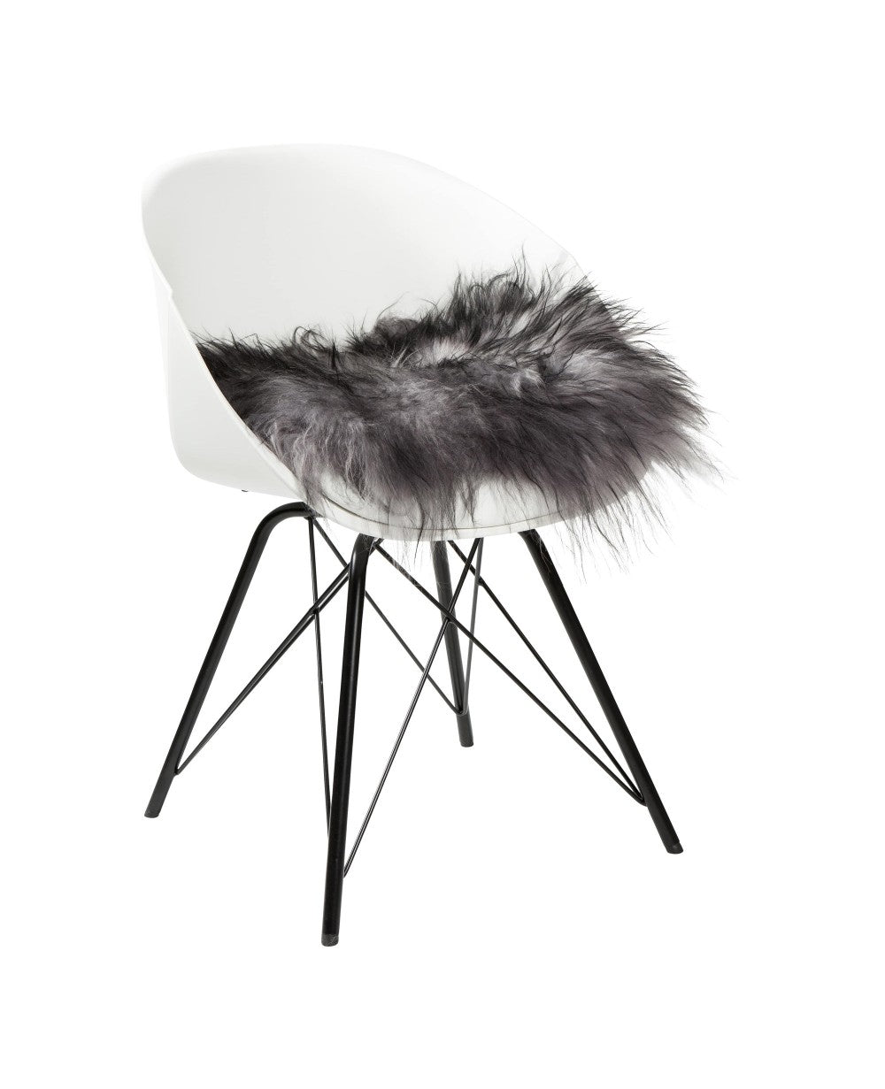 Dyreskinn Stoelkussen schapenvacht IJslands - Melange grijs - 37 x 37 cm