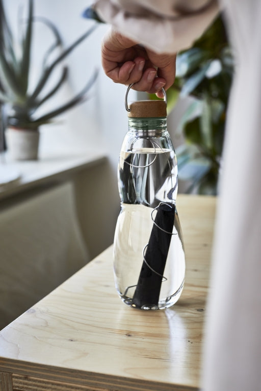 Black+Blum Eau Good Glass - Water Bottle - 0.65L - Olive Green