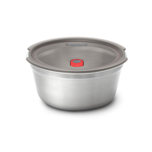 Black+Blum RVS-voedselkom groot - voor maaltijdvoorbereiding - Ø 170 mm - H 81 mm - Grijs/Rood