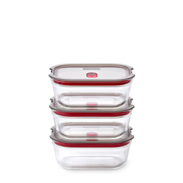 Black+Blum glazen voedseldoos set klein - maaltijdvoorbereiding - set van 3