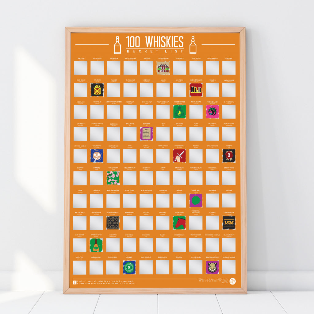 Gift Republic Scratch Poster - 100 Whiskeys