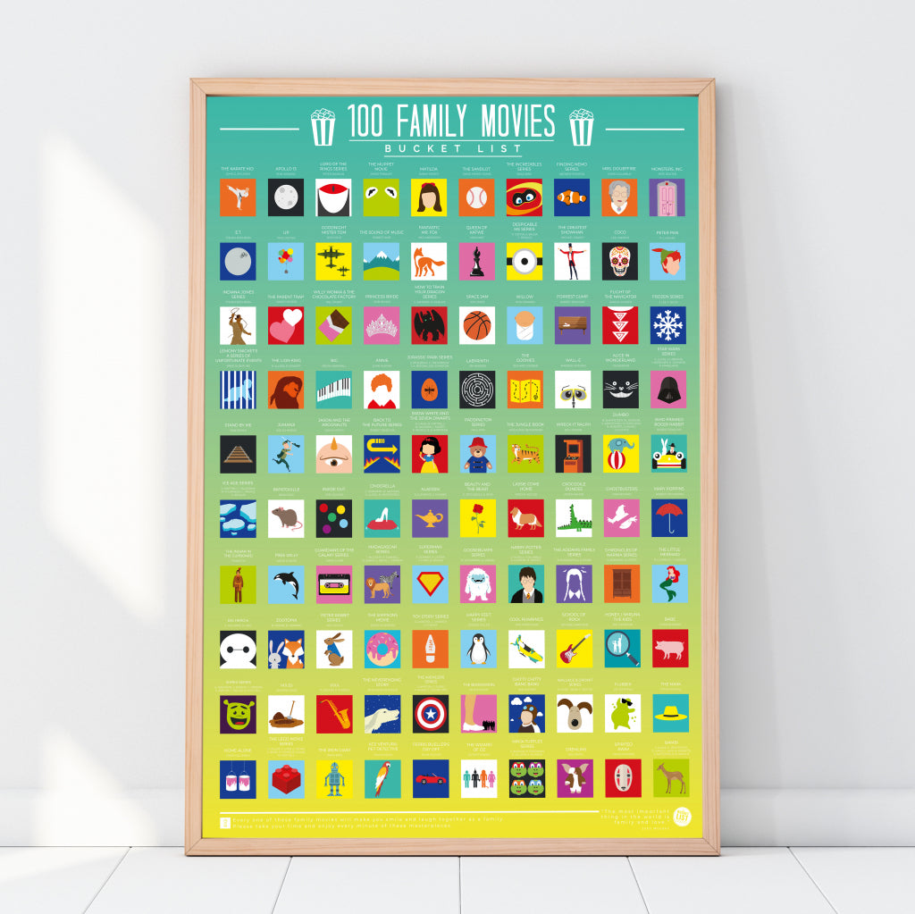 Gift Republic Scratch Poster - 100 Family Films