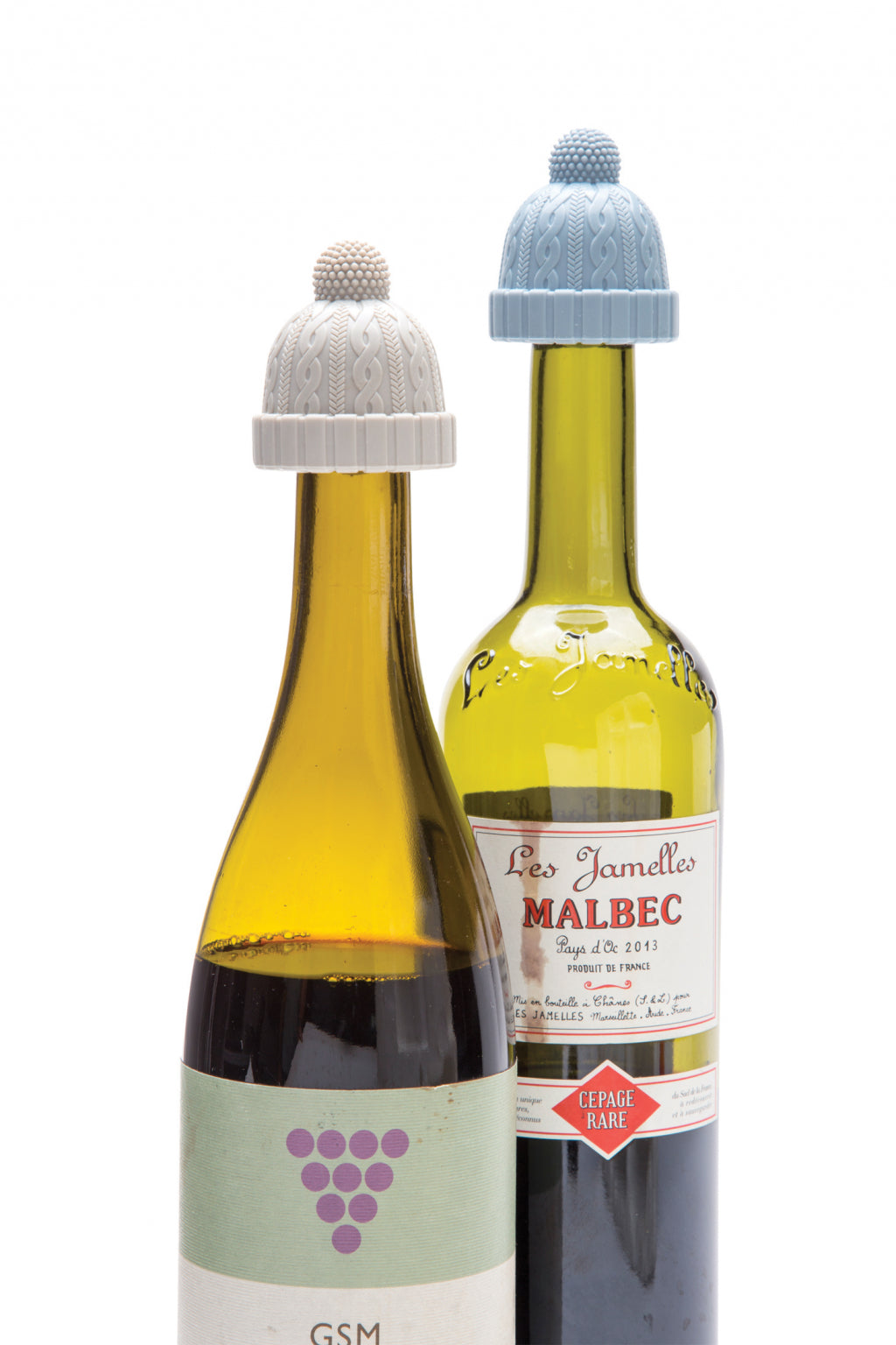 Monkey Business Wine Stopper Beanie Set of 2 - Blue/Gray