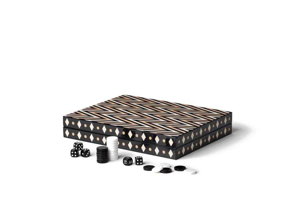 Printworks Game - Backgammon Lacquered - Black