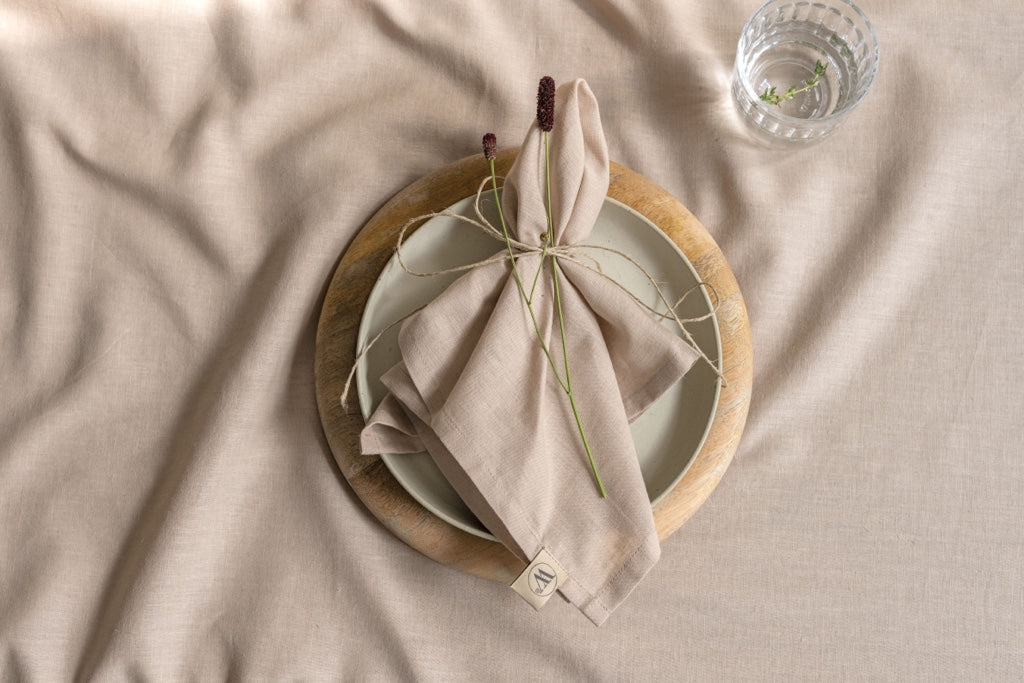 Walra Servet Set Lovely Linen 4-delig - Naturel