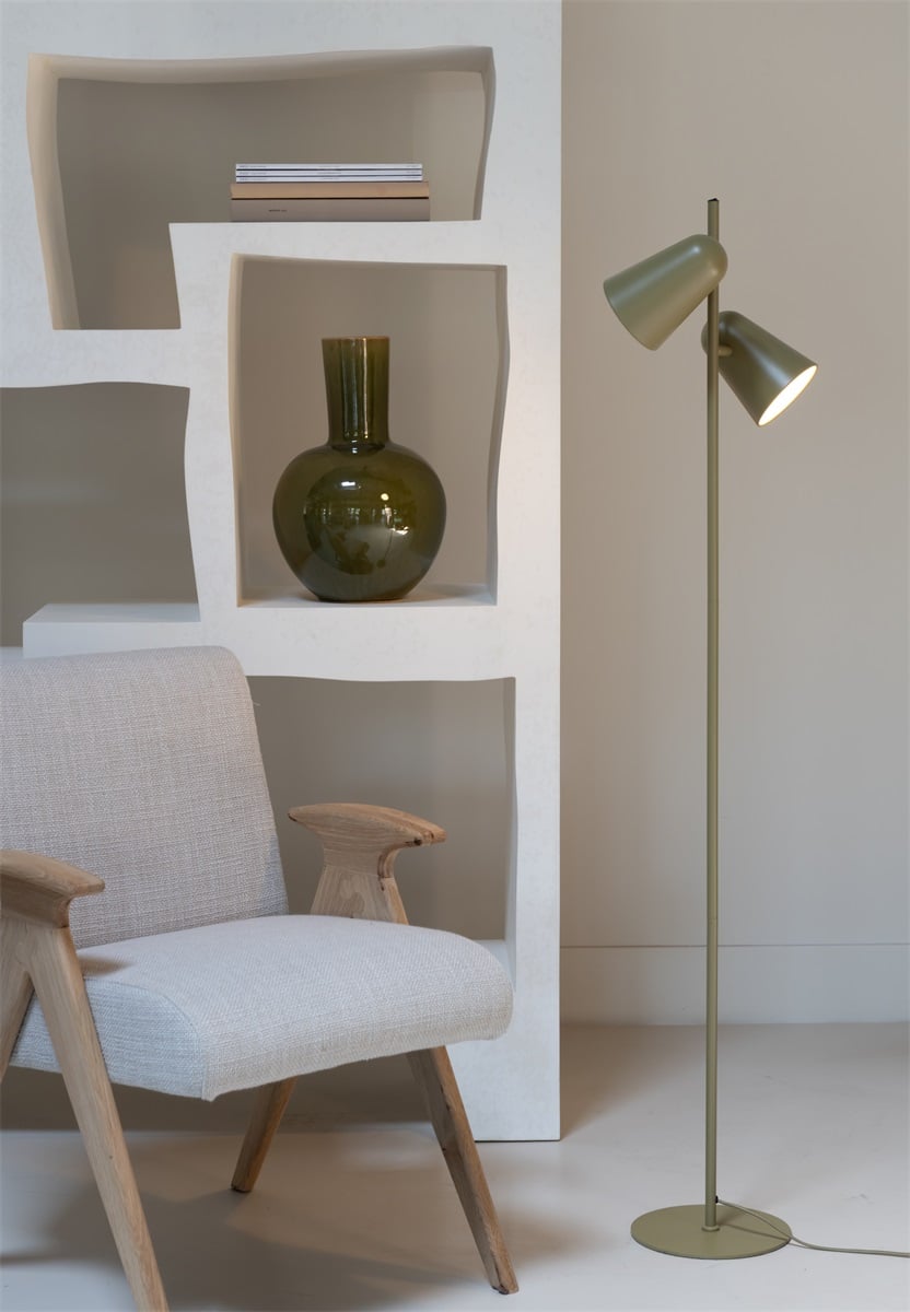 It's about RoMi Salamanca Stehleuchte, 2-Schirm, olivgrün