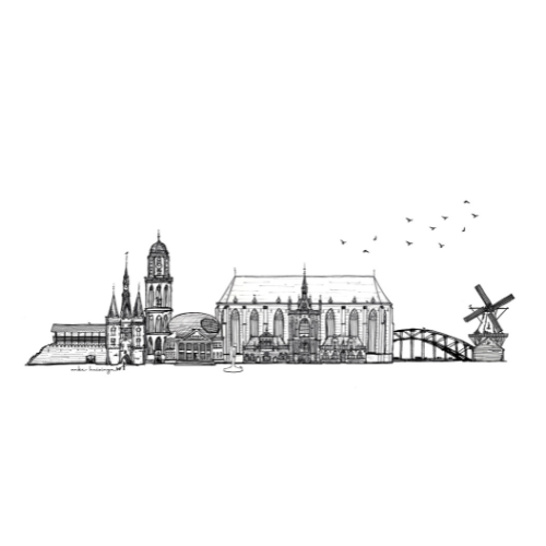 Anke Huizinga Poster skyline Zwolle 30x40