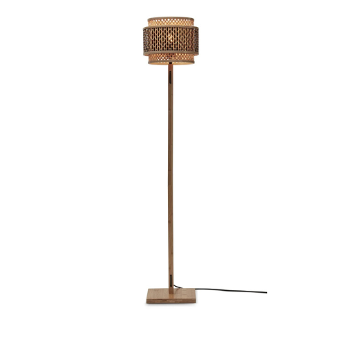 Good&Mojo Vloerlamp Bhutan bamboe naturel h.130cm/kap 25x20cm zw/nat.