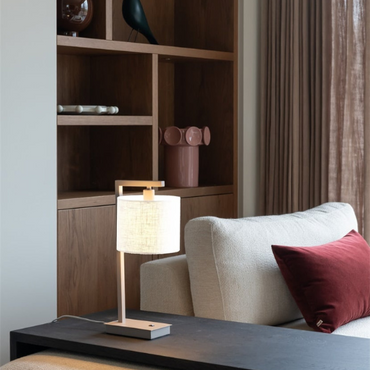 it's about RoMi Tafellamp Boston zand/kap 1815 wit