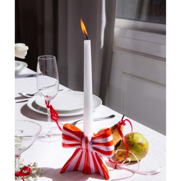 DOIY Bow Candle Holder Large - Strik Kandelaar op tafel met brandende kaars