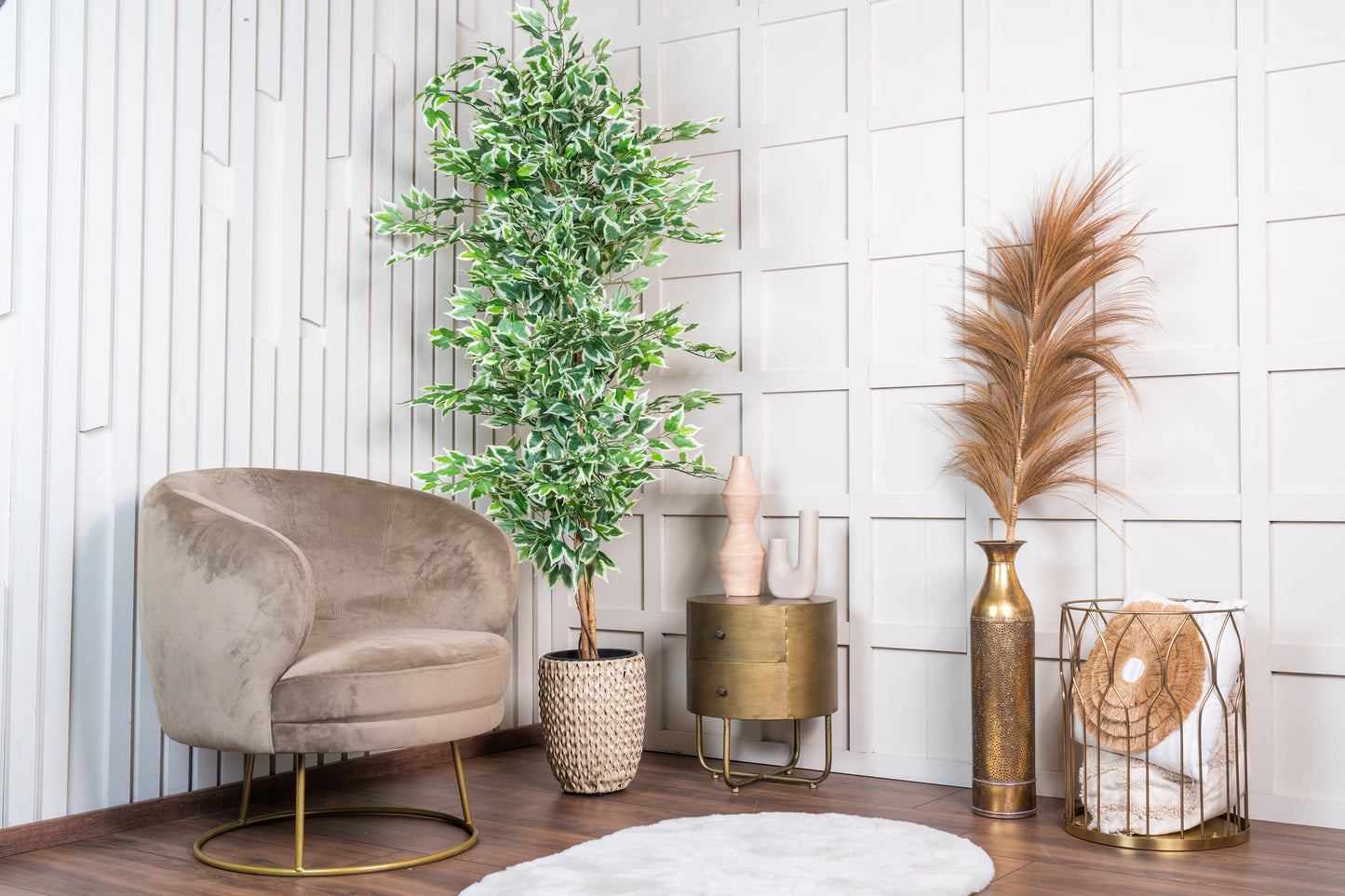 Künstliche Ficus-Pflanze von NeverLeafs, grün, 180 cm