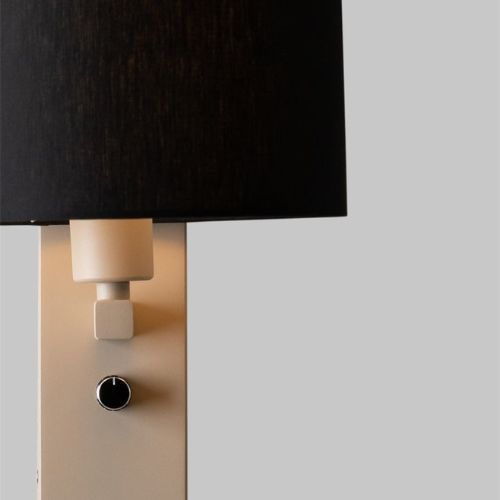 it's about RoMi Wandlamp Florence+leeslamp zand/kap 1815 zwart