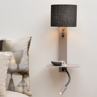 it's about RoMi Wandlamp Florence+leeslamp zand/kap 1815 zwart