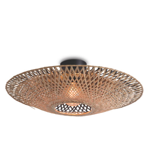 Good&Mojo Plafonniere Kalimantan dia.44x12cm zwart/naturel, S