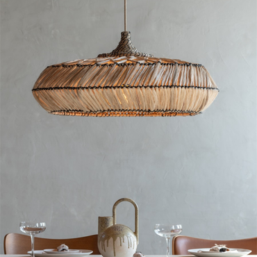 Good&Mojo hanglamp Abaca Rinjani - 70x33cm - sfeerfoto