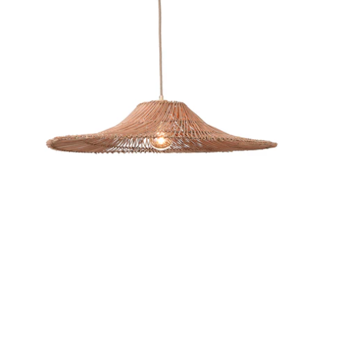 Hanglamp Cancun rotan/kap ø70xh.14cm naturel, L
