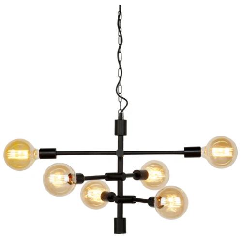 Hanglamp ijzer Nashville 3-arm 60x52xh.48cm, zwart