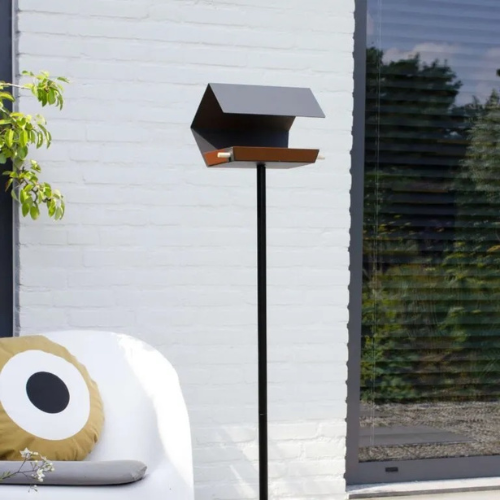 Heeej! voederhuis op paal Open Diamond donkergrijs