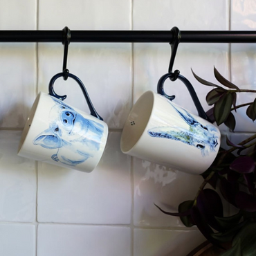 Heinen Delfts blauw mokken hangend