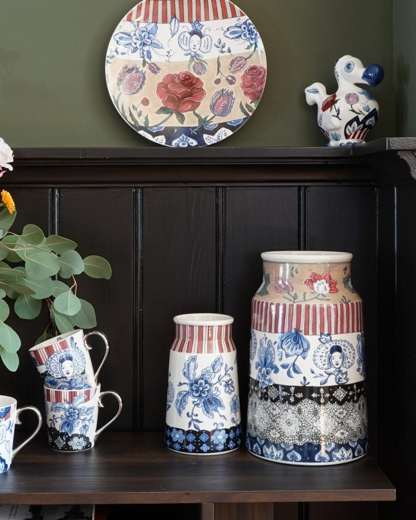 Heinen Delfts Blauw Melkbusvaas Heritage collectie