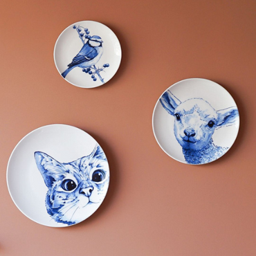 Heinen Delftsblauw wandborden lammetje