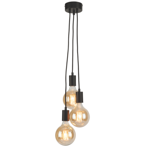 It's About Romi Hangsysteem Oslo/3 lampen textieldraad l.150cm, zwart