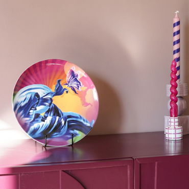 Heinen Delfts Blauw wandbord Color Pop - Tulp 26,5 cm