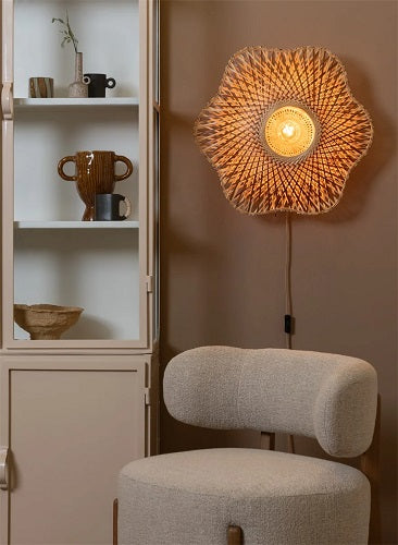 Good&Mojo Wandleuchte Madura Bambus ø60x15cm nass/braun, M