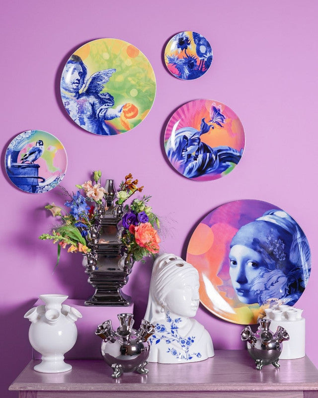 Heinen Delfter Blau Wandteller Color Pop - Tulpe 26,5 cm