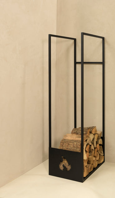 Spinder design Houtopslag L zwart sfeerafbeelding met hout er in