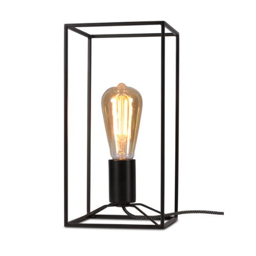 its aboutromi Tafellamp ijzer Antwerp rechthoek 15x15xh.30cm, zwart