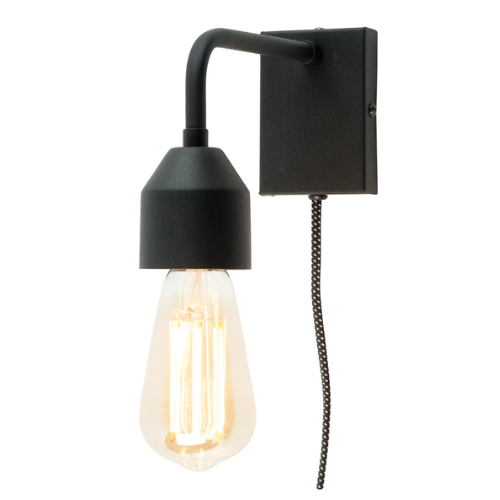 Wandlamp ijzer Madrid 18x7xh.14cm zwart, S