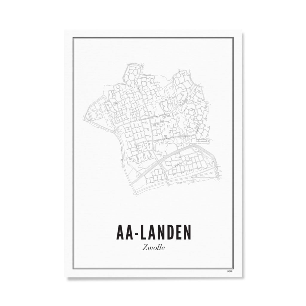 Wijck Zwolle AA Landen poster A3 30 x 40