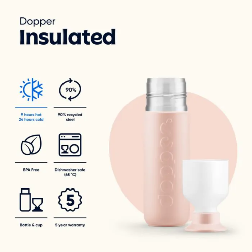 Dopper insulated bottle Pebble Peach 350 ml