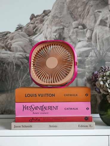 Printworks Tischventilator Fantastic Cerise wiederaufladbar