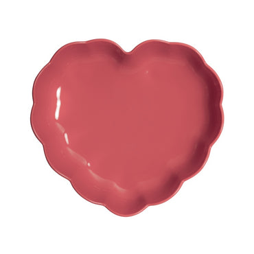 Emile Henry Madeleine Kuchenform Herz gewellt - 265x245x65mm - Rose Candy