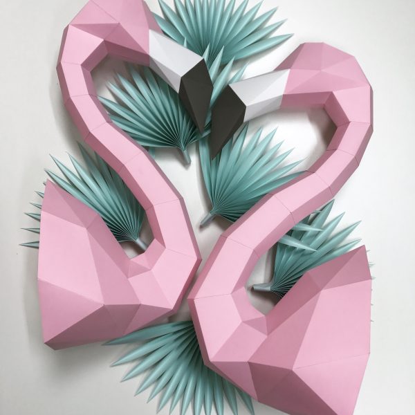 Assembli Flamingos Papierbausatz DIY
