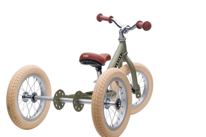 Trybike steel 2-in-1 loopfiets mat groen