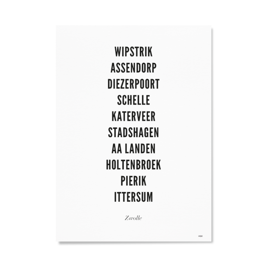 Wijck Zwolle Stad Typo 40 x 50