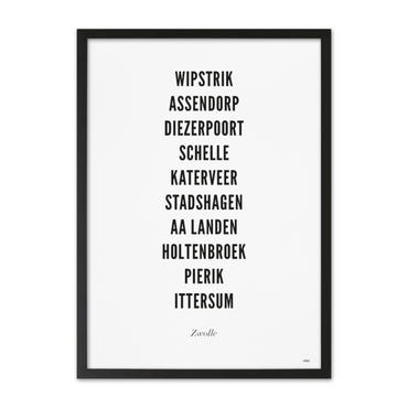Wijck Zwolle Stad Typo 40 x 50 met lijst