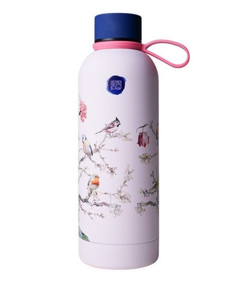 Heinen Delfts Blauw isoleerfles bosvogels roze