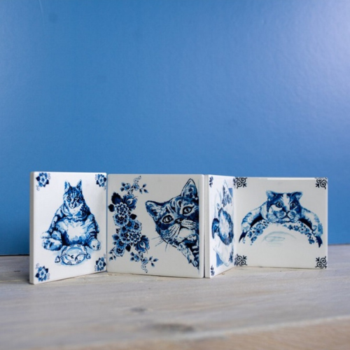 Heinen_delftsblauw_onderzetters_luie_kat_sfeer