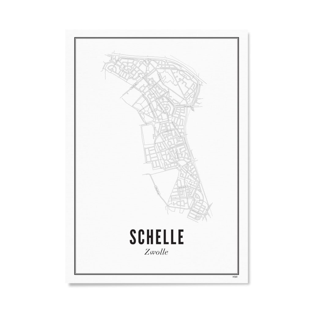 Wijck Zwolle Schelle Poster A3 30 x 40