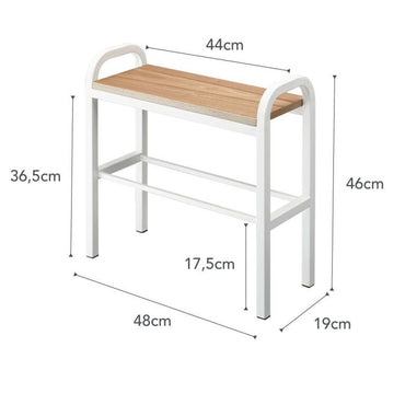 Yamazaki Schuhregal mit Holzregal - Turm - Weiß